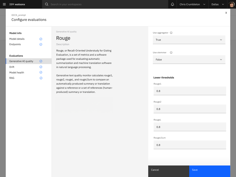 Contextual metric configuration